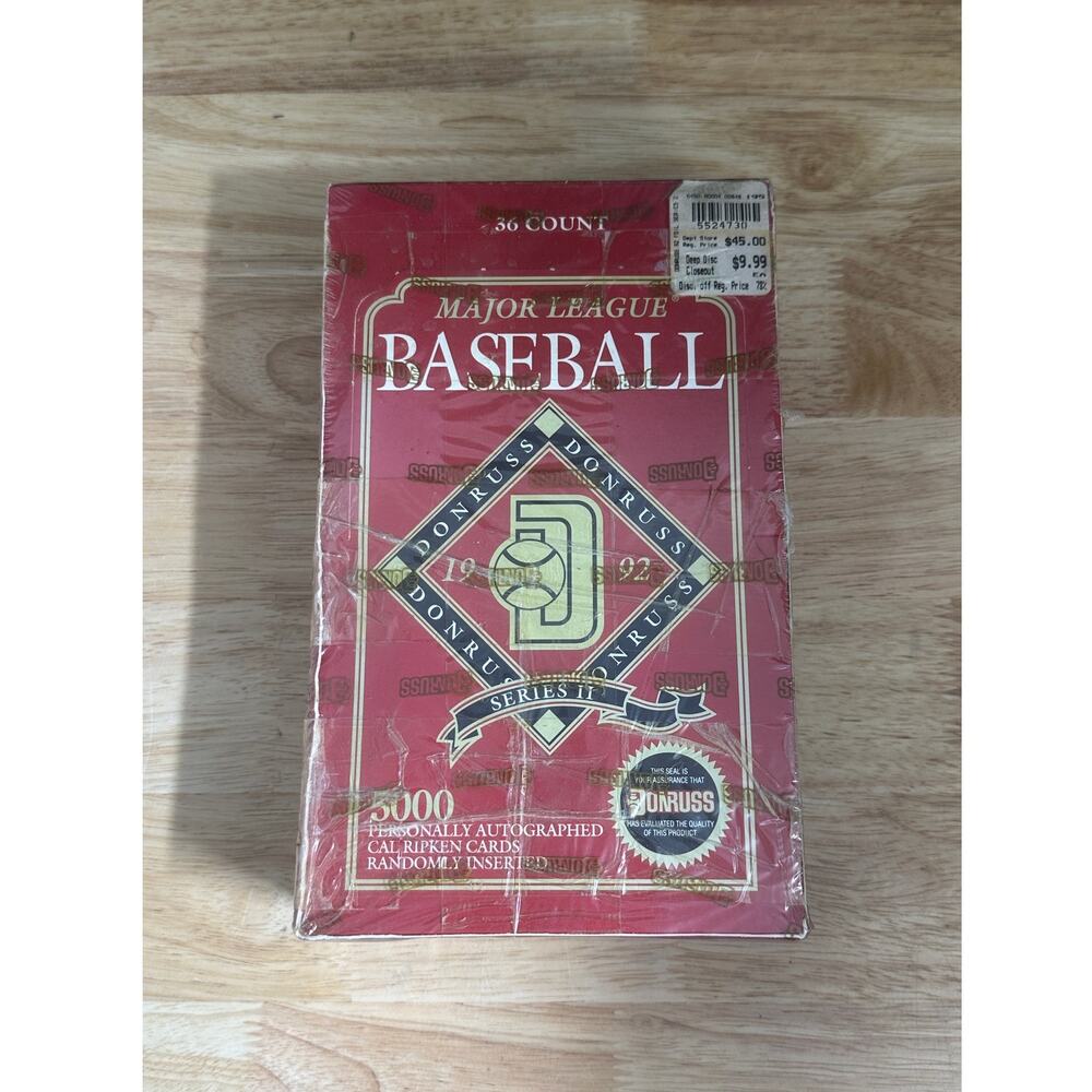 1992 Donruss Series 2 Baseball Factory Sealed Wax Box 36 Packs Cal Ripken Auto